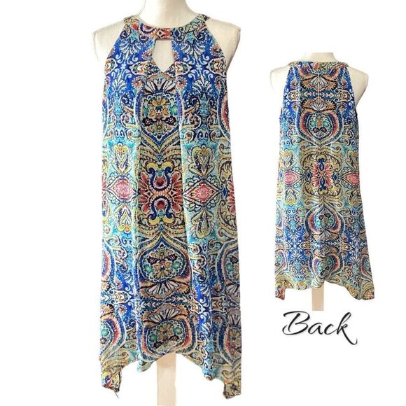 AB Studio Boho Mini Sleeveless Halter Style Dress Above the Knee Women’s Size Me - Picture 9 of 9